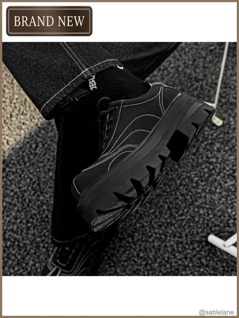 Platform Chunky Sneakers Height Boosting Shoes Leather Oxfords